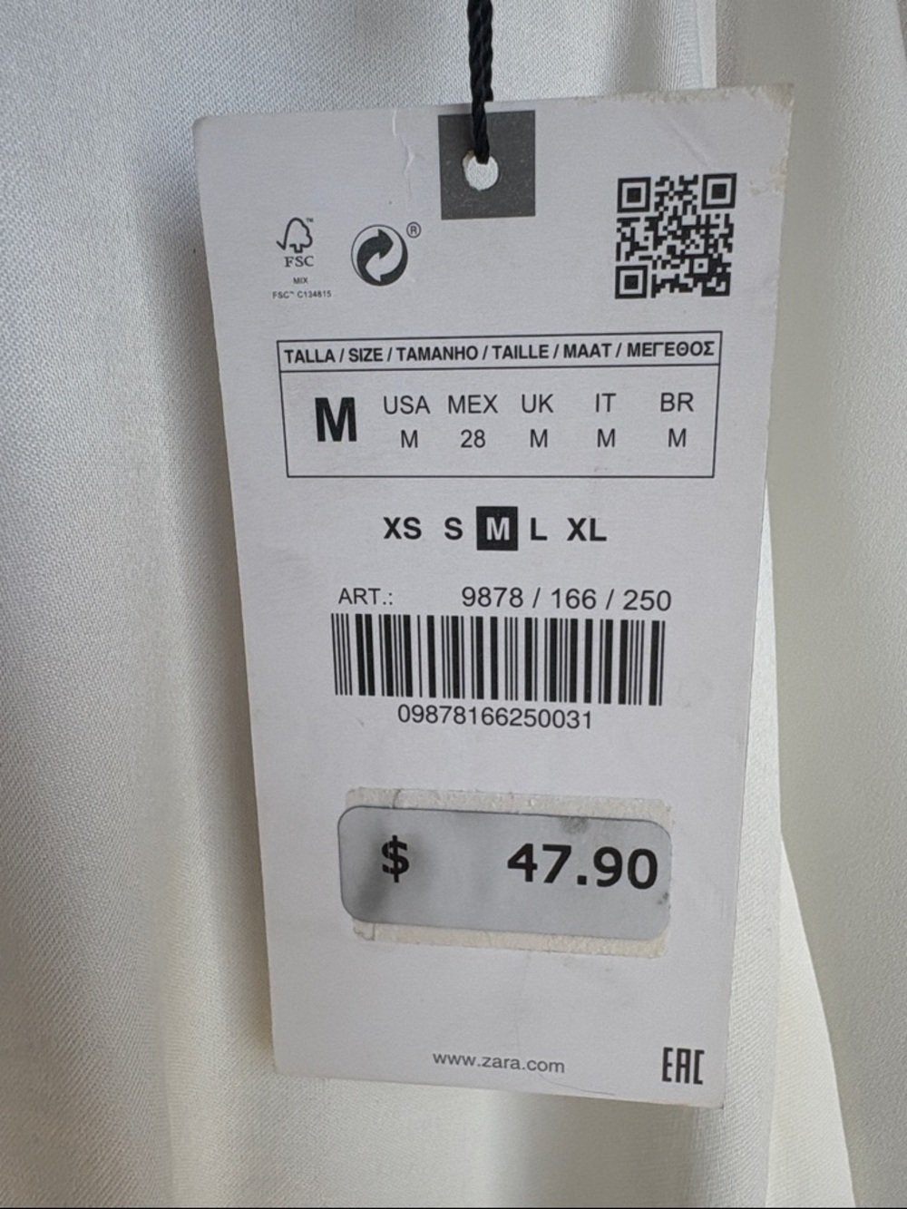 NWT ZARA Cropped Cream Satin Blouse - Picture 9 of 9